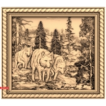Panel Wolves in the Forest