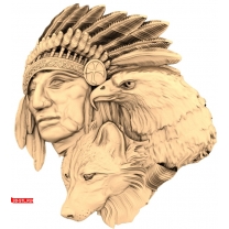 Panel: Indian, Eagle and Fox