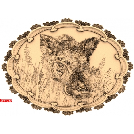 Boar Panel - 3D model for milling