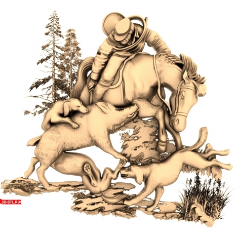 Forest Fight panel - 3D model for CNC