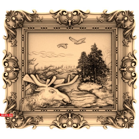 Deer in the Forest panel 