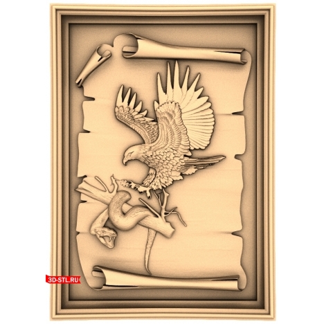 Eagle and Snake Panel - 3D CNC model