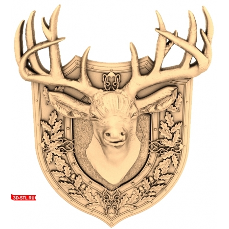 Antlered Deer Panel - 3D STL model for CNC machine