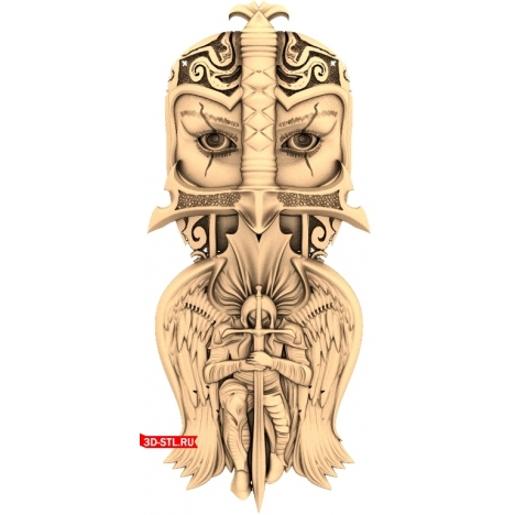 Knight Panel - 3D STL model for CNC milling