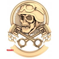 Panel Skull in a Helmet
