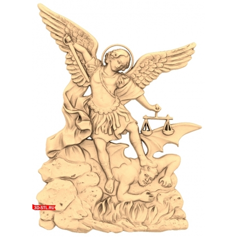 Archangel Michael Icon - 3D STL model for CNC