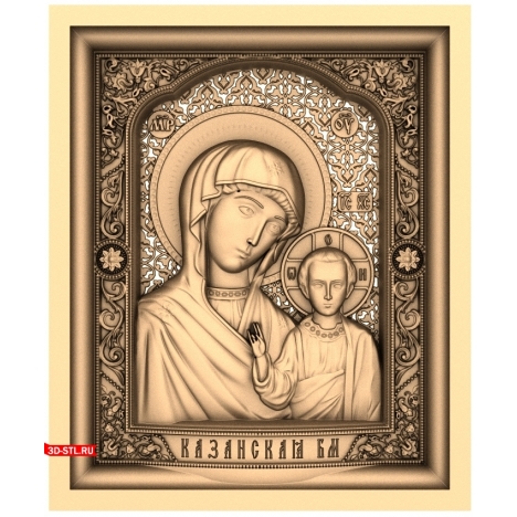 Icon of the Mother of God of Kazan - 3D model for CNC