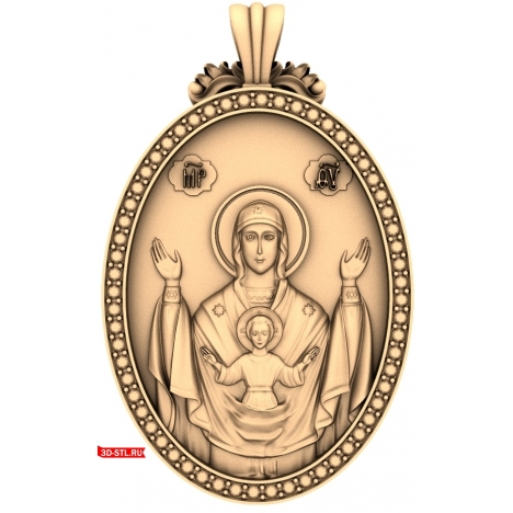 Icon Pendant of the Sign - 3D model for CNC