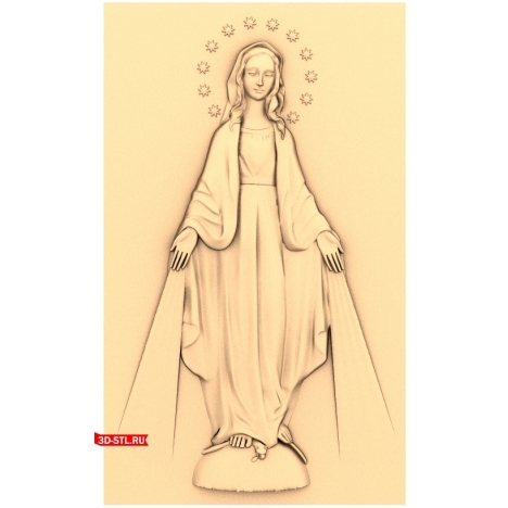 Icon of the Holy Virgin Mary - 3D model for CNC