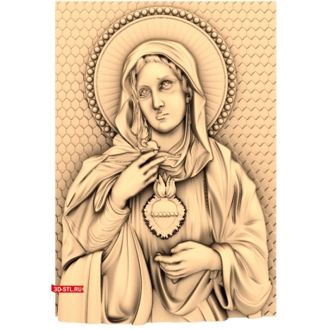 Saint Mary Icon - 3D STL Model for CNC