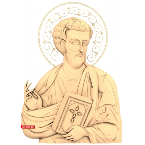 Saint Luke Icon - 3D STL model for CNC machine