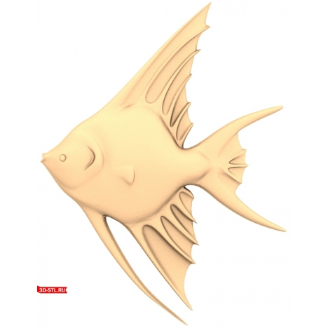3D model of an aquarium fish in STL format for CNC