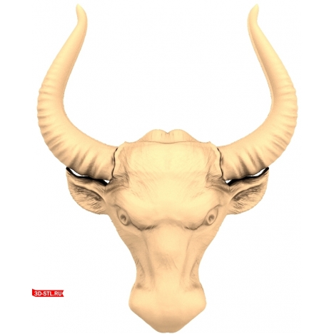 Buffalo head - 3D model for CNC