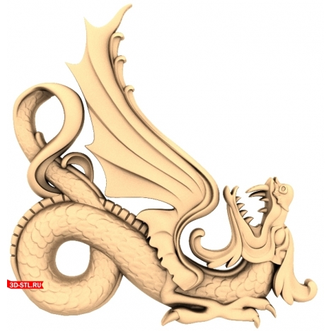 3D model of a dragon in STL format for CNC