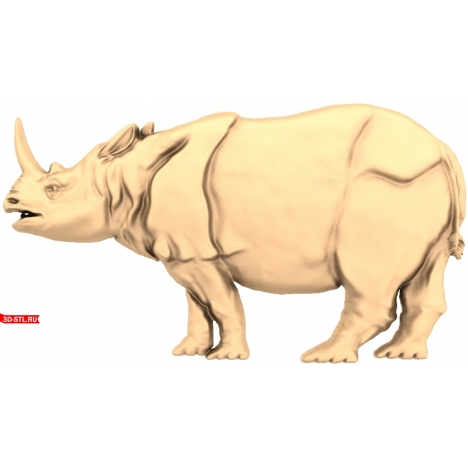 3D model of a rhinoceros for CNC milling in STL format