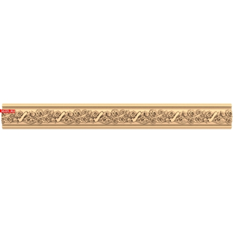 STL model of the Luxury Floral Veil baguette for CNC