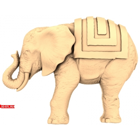 3D model of an elephant in STL format for CNC