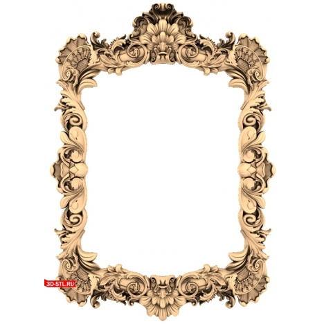 3D Model of the Royal Baroque frame for CNC