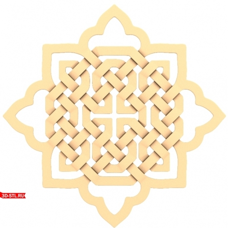 Oriental Pattern - 3D Model of a Rosette in STL Format for CNC