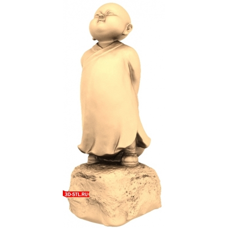 3D model of Little Monk in Meditation for 3D printing