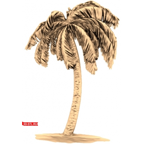 3D STL Model for CNC - Palm Tree in the Breeze