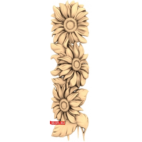 Sunflowers in Tenderness - 3D STL model for CNC