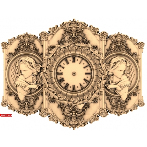 3D STL model of the Renaissance Clock for CNC machine