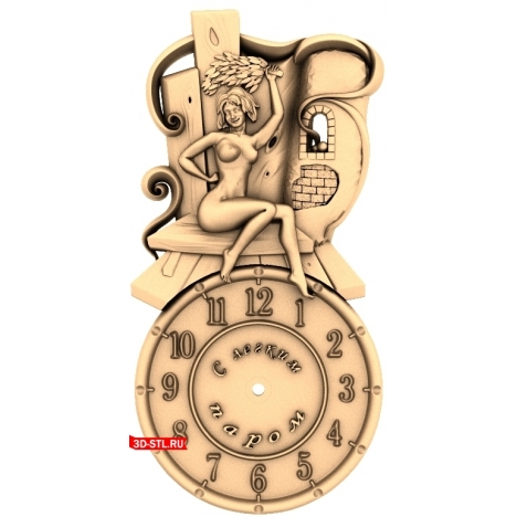 Bathhouse Clock - 3D STL model for CNC