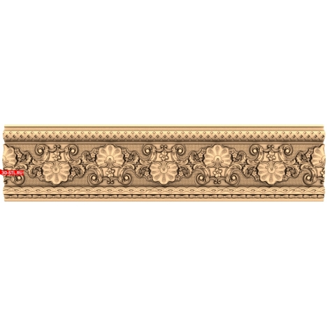 Baguette Floral Delight - STL model for CNC