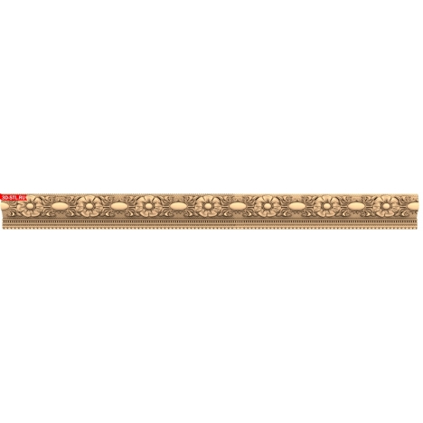 Download the 3D STL model of the Floral Frieze baguette for CNC.
