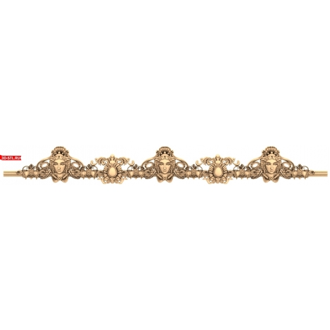 STL 3D model of the Majestic Grace cornice for CNC