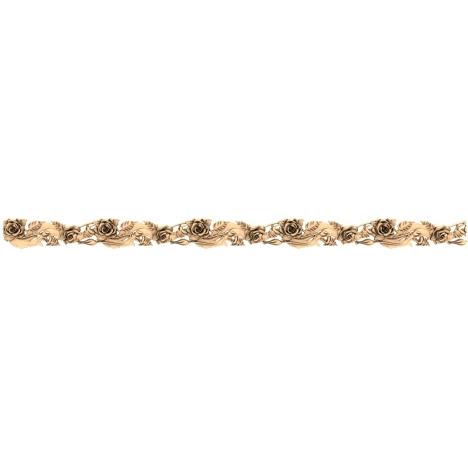 3D model of a baguette with a rose motif in STL format for CNC