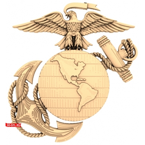 The Coat of Arms of the Naval Academy - 3D model in STL format for CNC machines