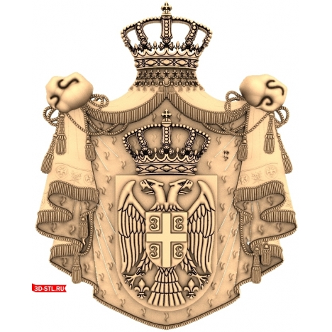 3D model of the Coat of Arms of Serbia in STL format for CNC machine