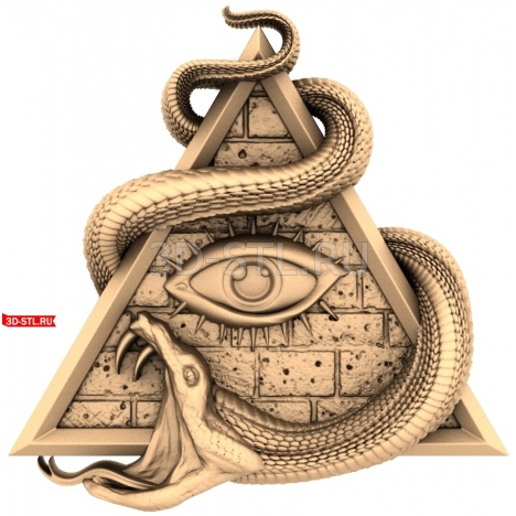 All-Seeing Eye with a Snake | STL - 3D model for CNC