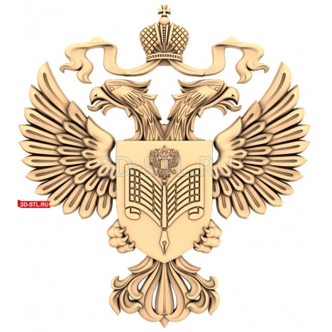 Double-headed eagle with shield | STL - 3D model for CNC