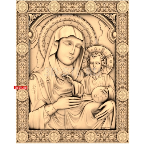 Icon of Our Lady of Jerusalem | STL - 3D model for CNC