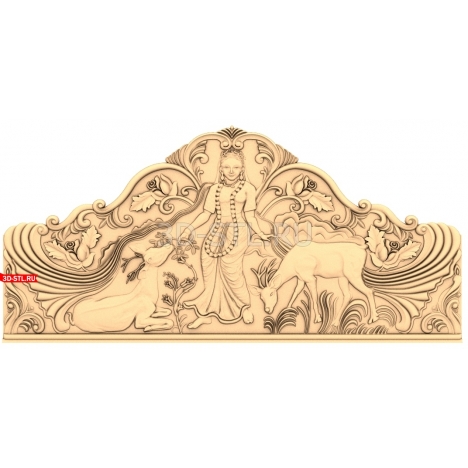 Bed Headboard | STL - 3D model for CNC