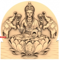 Goddess Lakshmi on a lotus