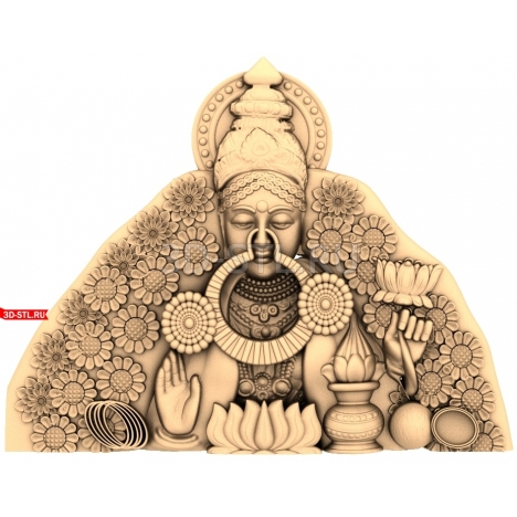 Buddha with Flowers | STL - 3D model for CNC