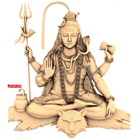 Panel depicting Shiva | STL - 3D model for CNC