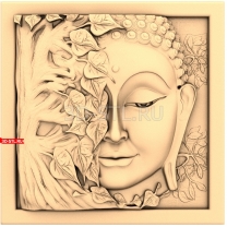 Panel "Buddha's Face with Leaves"