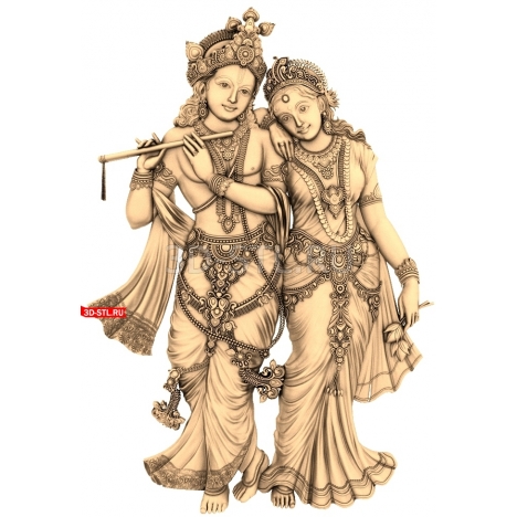 Radha and Krishna | STL - 3D model for CNC