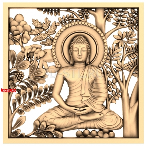 Buddha Under a Tree | STL - 3D model for CNC