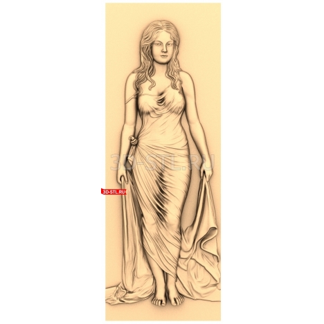 Draped Female Figure | STL - 3D model for CNC