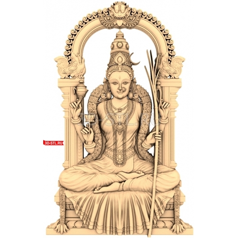 Panel with the goddess Lakshmi | STL - 3D model for CNC