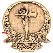 Panel Rose and Cross with ornament