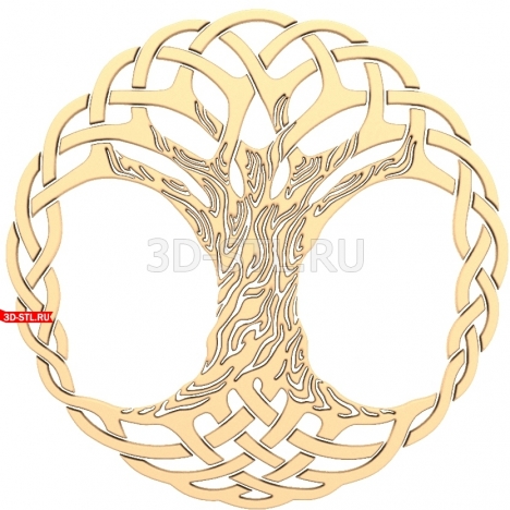 Tree of Life from Interlacing | STL - 3D model for CNC