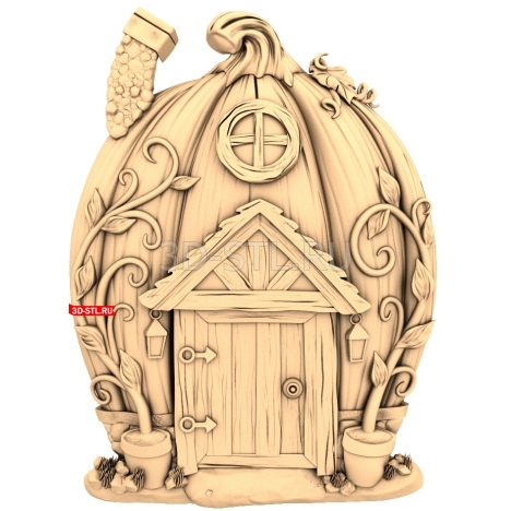 Pumpkin House | STL - 3D model for CNC