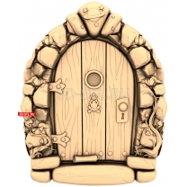 A door with elements of nature and space